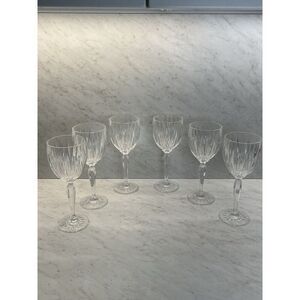 Cristal D'Arques-Durand Antique Clear 8" Water Goblets/Wine Glasses  6 In Lot